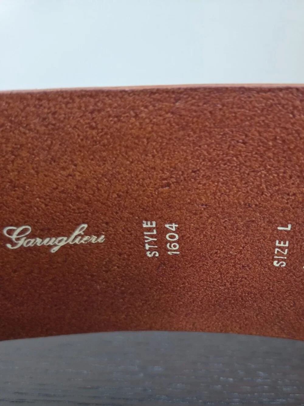 Garuglieri Women's  L Made in Italy Brown Leather Belt With Bronze-Toned Buckle